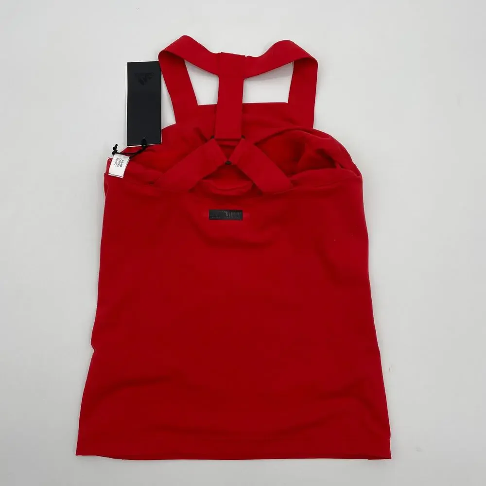New ADIDAS Tank Top Red Sleeveless Y-Back Stretch Athletic Top Girls Size Small
